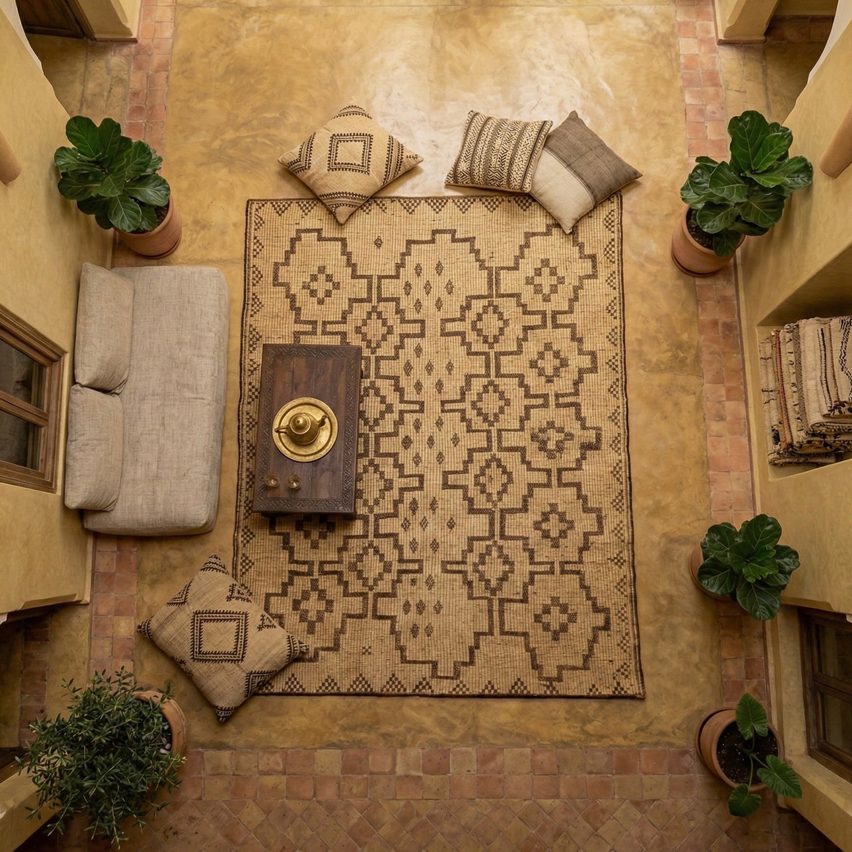 Stuoia di Cuoio e Bambù