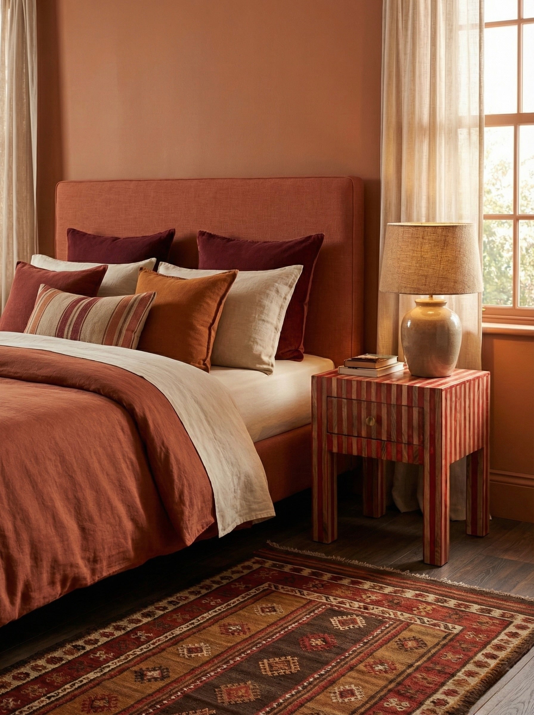 Coppia Comodino "Optical" Legno cedro e Resina