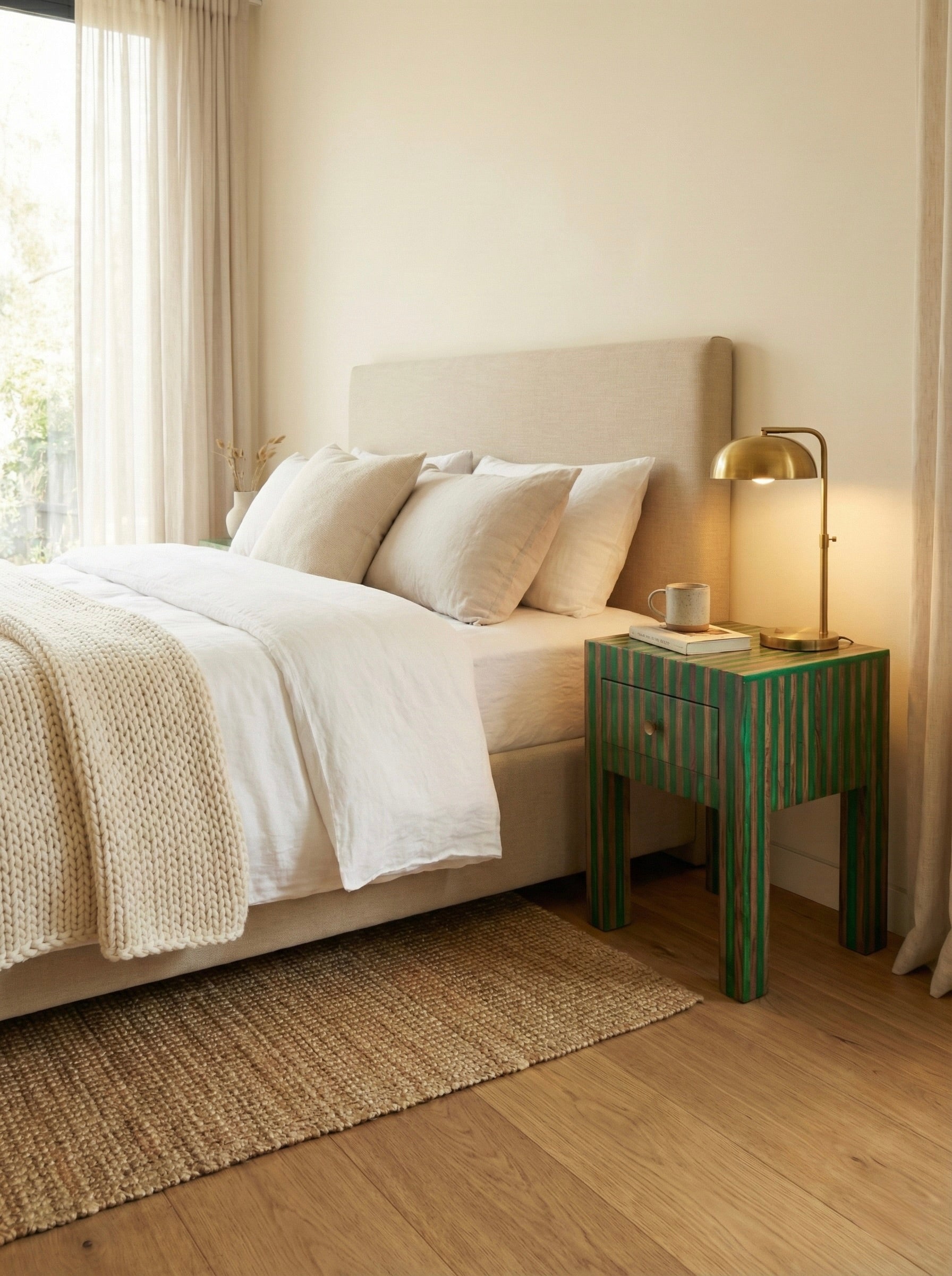 Coppia Comodino "Optical" Legno cedro e Resina