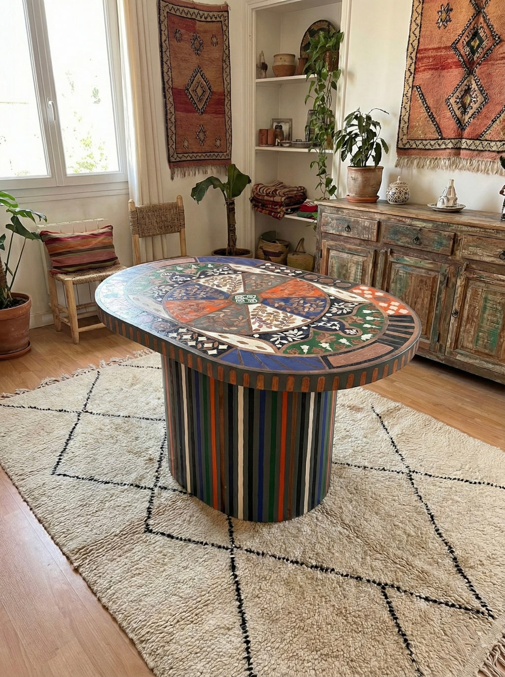 Tavolo alto legno e resina
