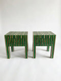 Coppia Comodino "Optical" Legno cedro e Resina