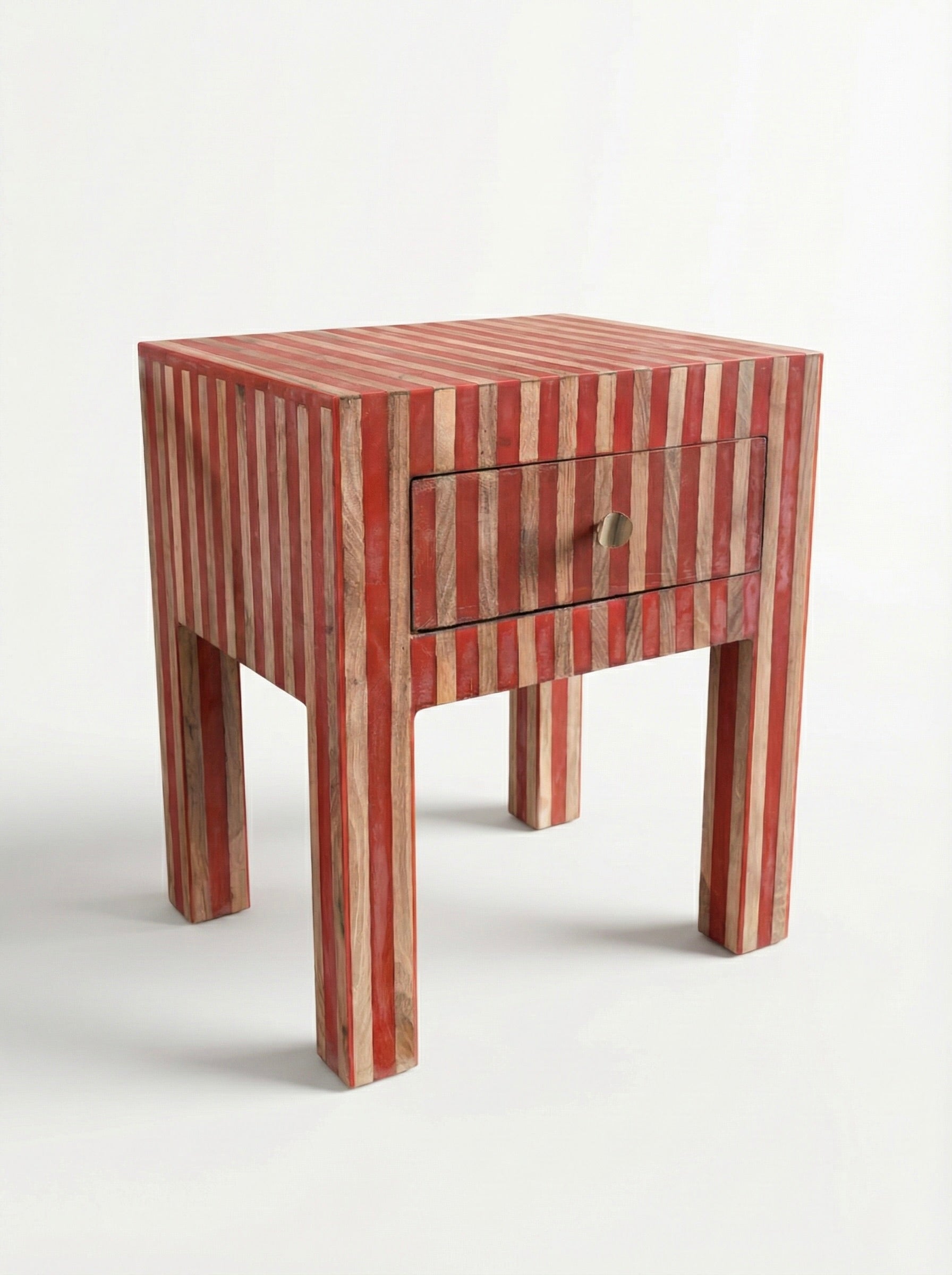 Coppia Comodino "Optical" Legno cedro e Resina