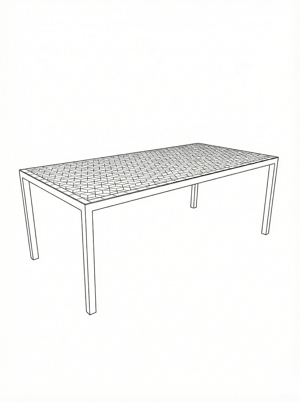 Tavolo mosaico 120x60 cm